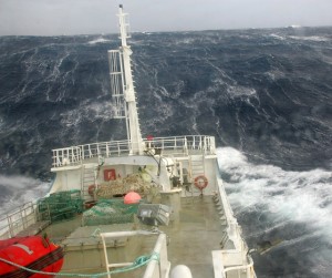 Wild weather while fishing for toothfish at Kerguelen Island